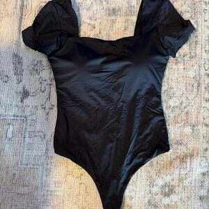 Klassy Network Black Square Neck Bodysuit